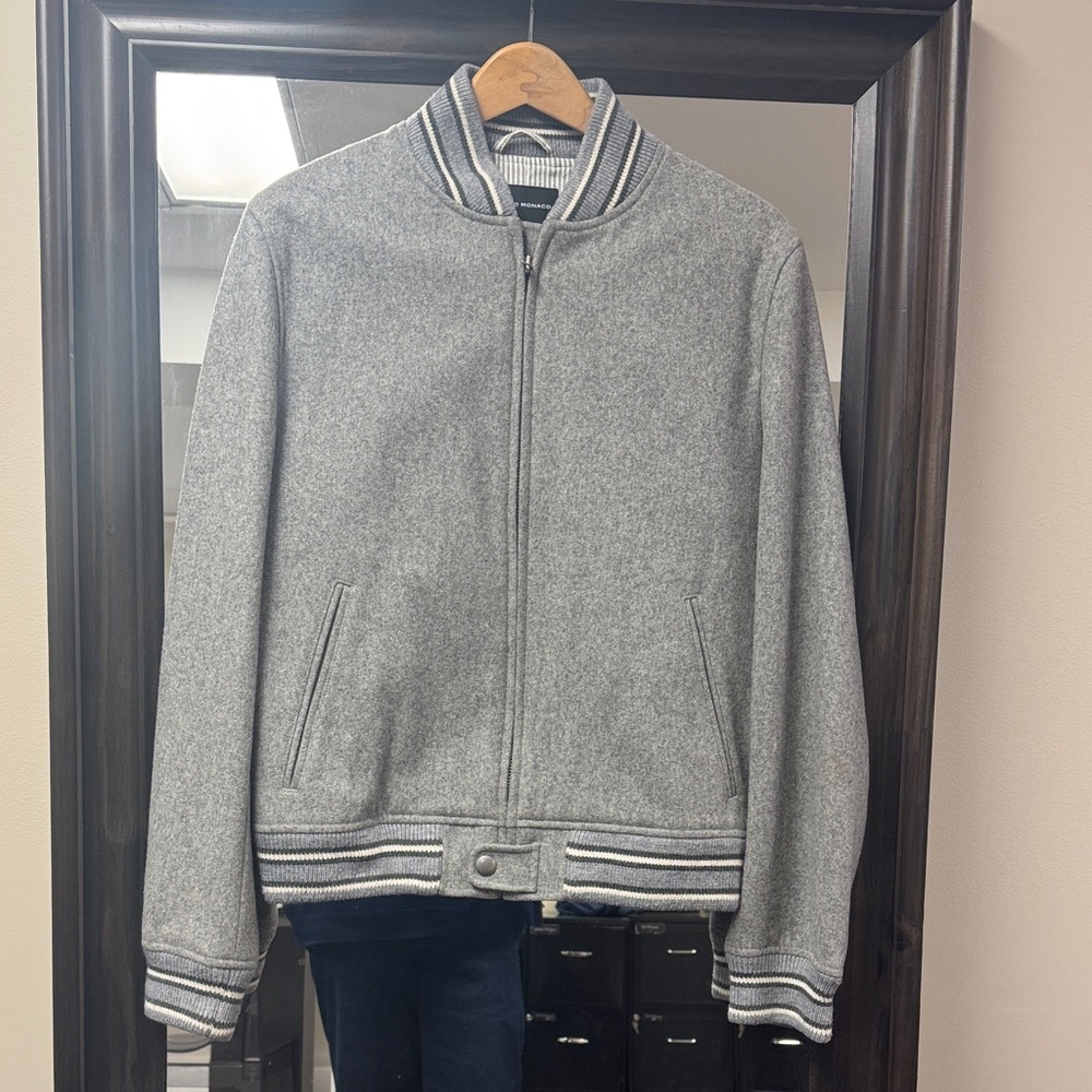 Club Monaco Grey Varsity Jacket size S